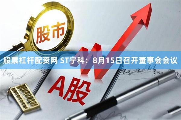 股票杠杆配资网 ST宁科：8月15日召开董事会会议